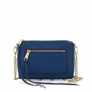 NWT $175 Rebecca Minkoff Avery Crossbody Bag in Blue Saffiano Leather!
